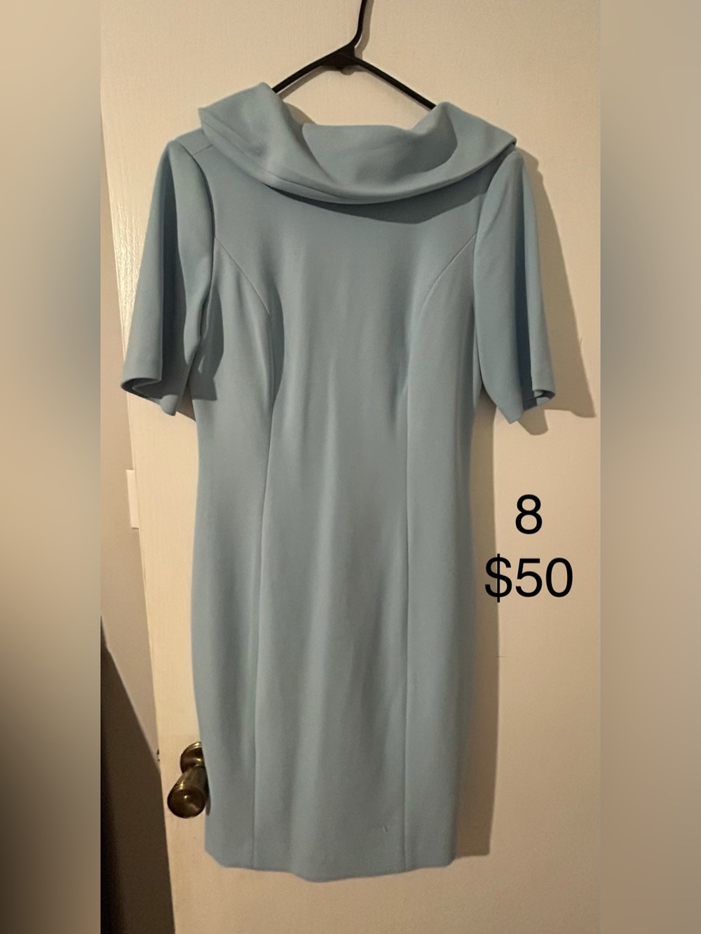 Elegant Light Blue Women's Sheath Dress